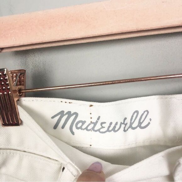 MADEWELL | White Denim Mid-Rise Cut Off Jean Shorts Women’s Size 26 (2) - Picture 7 of 7